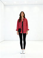 Reyna | Sobrecamisa denim con bajo desflecado y botones metálicos