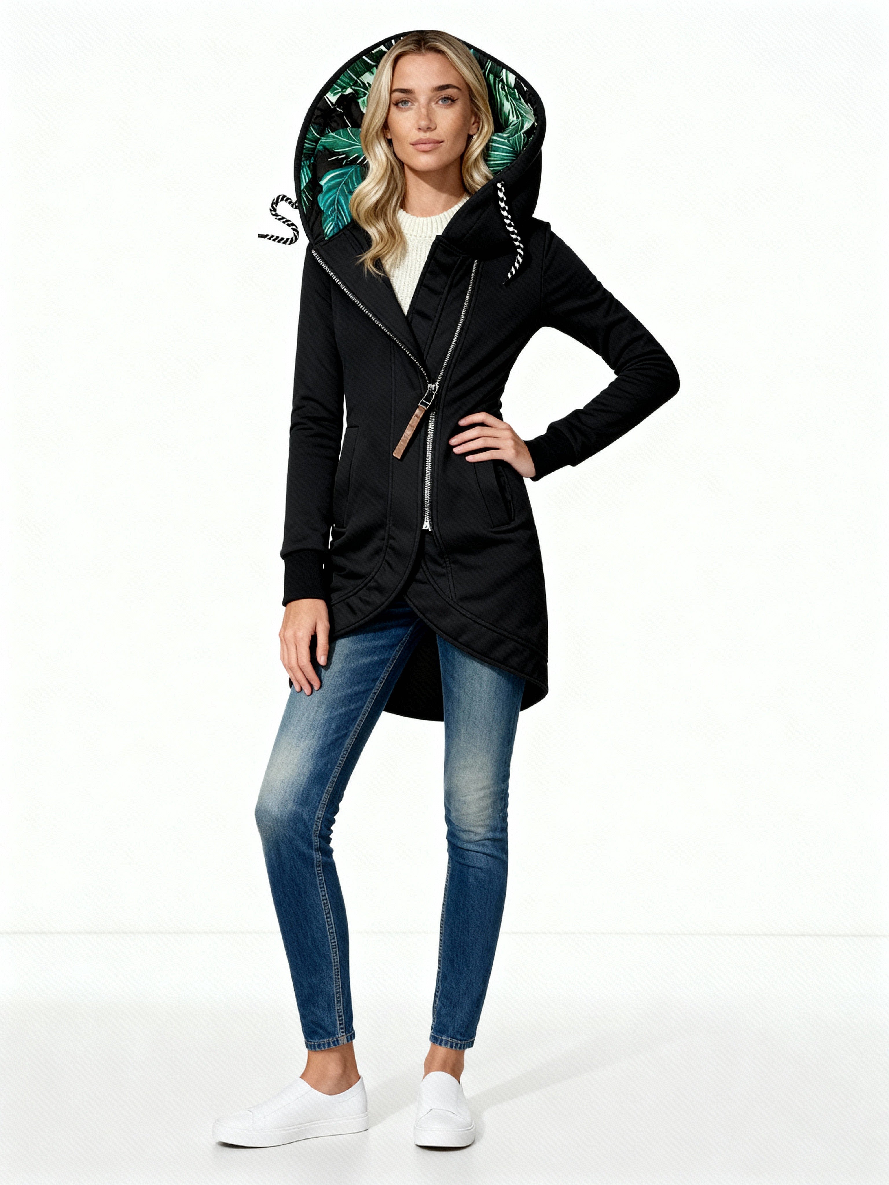 Chaqueta Oslo Tropic | Sudadera larga con capucha cruzada