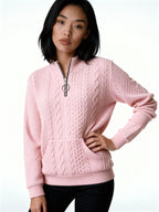 Kael | Sudadera trenzada con cremallera y cuello alto