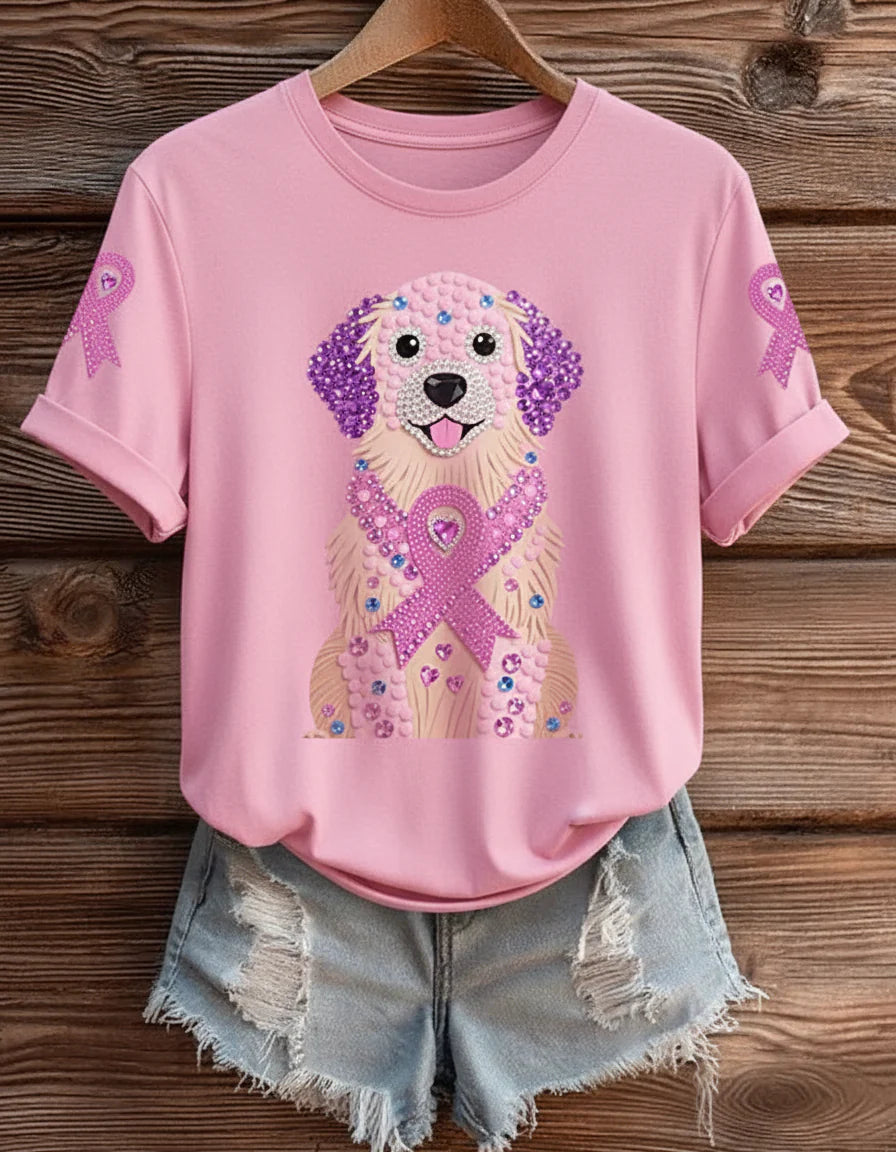 Camiseta Golden Rosa – Colección Huellas Rosa