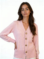 Alenya | Cárdigan de punto suave con botones dorados en forma de corazón