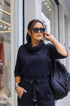 AURORA | CONJUNTO PREMIUM DE CUELLO ALTO Y PANTALÓN FLUIDO