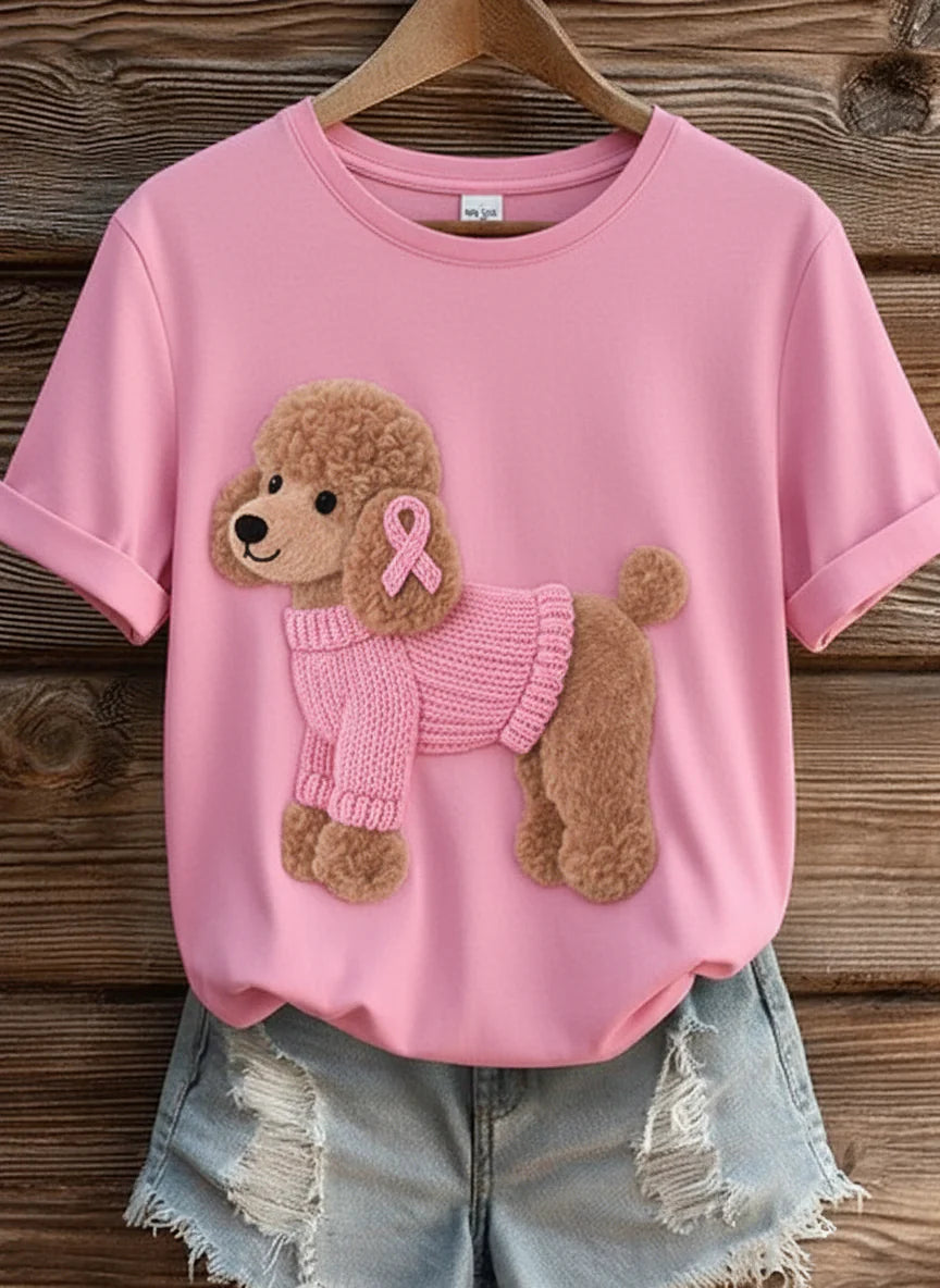Camiseta Caniche Rosa – Colección Huellas Rosa
