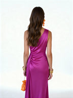 Amina | Vestido largo asimétrico de un hombro