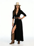 Leona | Vestido camisero largo estilo boho