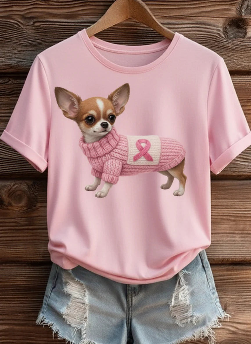 Camiseta Chihuahua Rosa – Colección Huellas Rosa