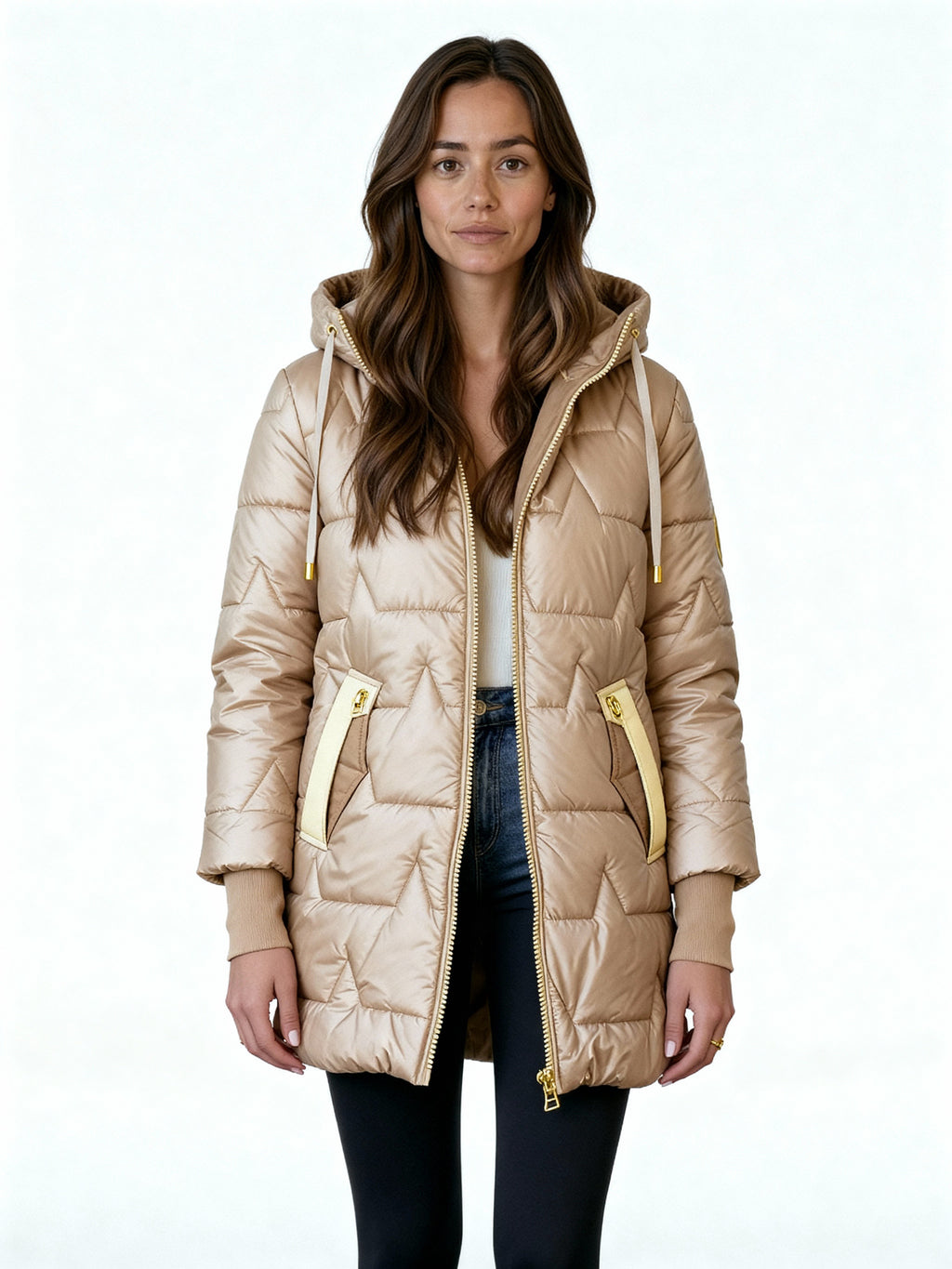 Maeva | Plumífero acolchado con capucha y acabado satinado