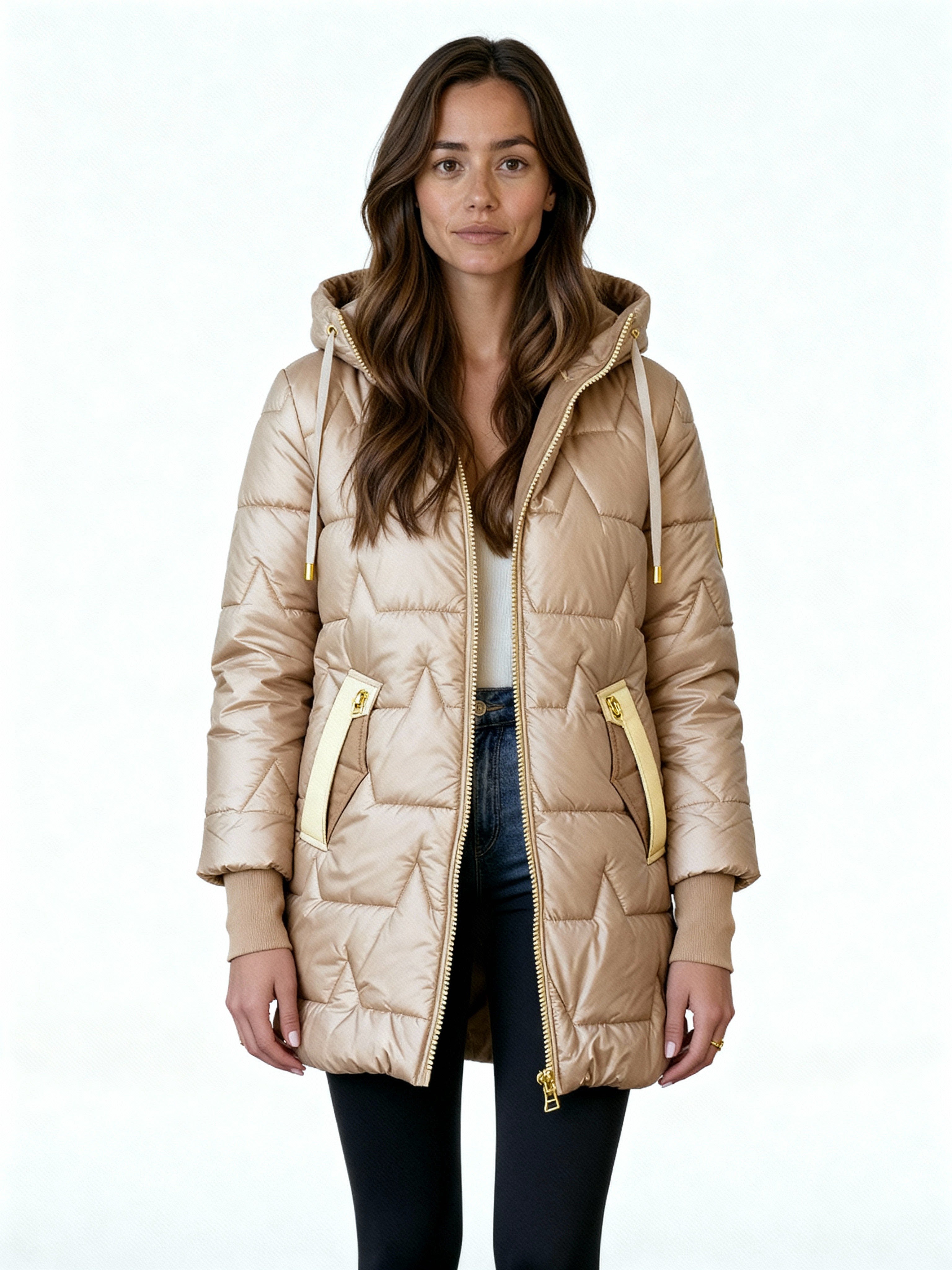 Maeva | Plumífero acolchado con capucha y acabado satinado