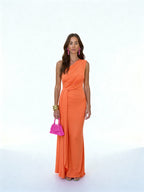 Amina | Vestido largo asimétrico de un hombro