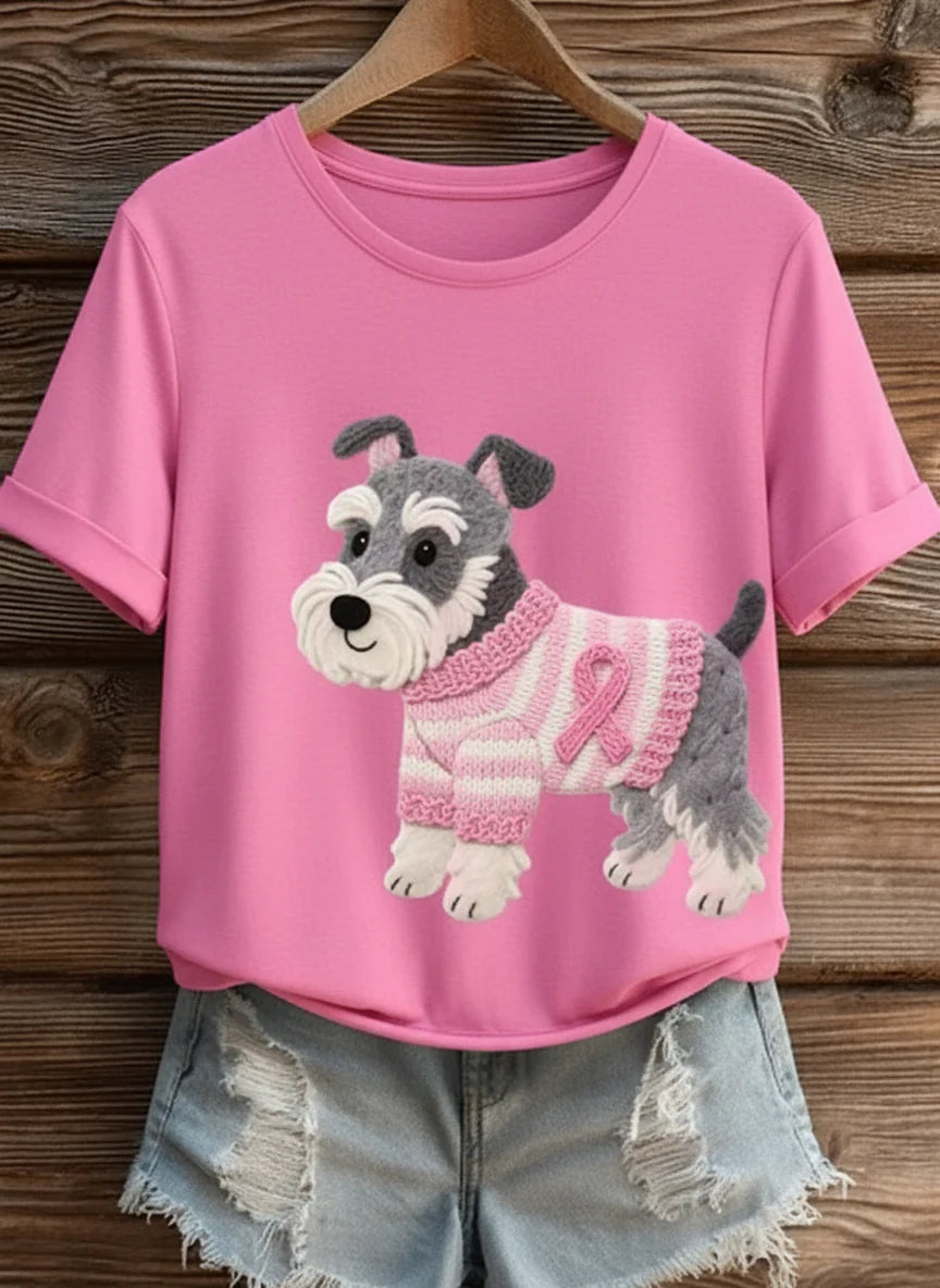 Camiseta Schnauzer Rosa – Colección Huellas Rosa