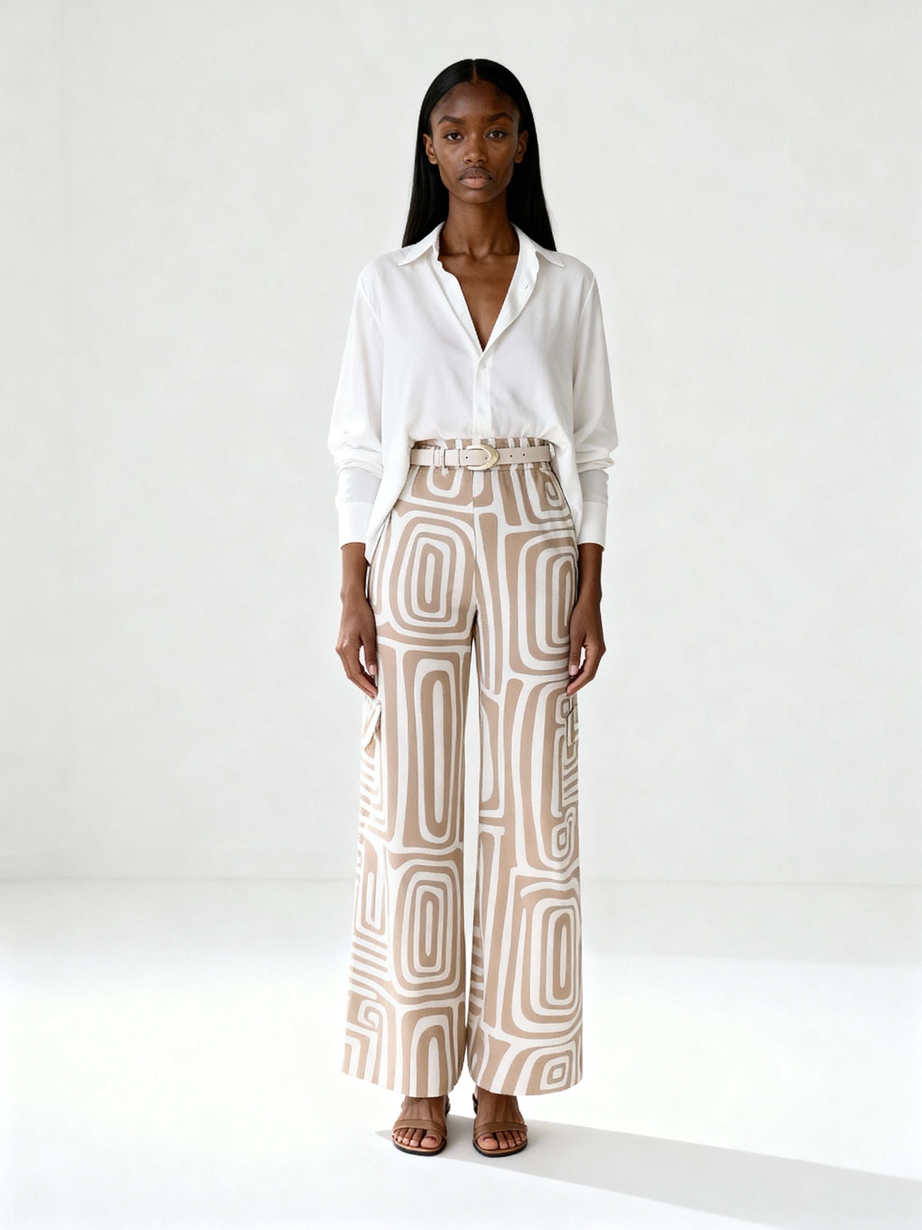 Conjunto Siena Geo | Blusa fluida y pantalón estampado geométrico