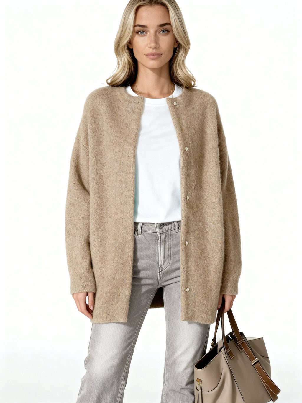 Alayna | Cárdigan de punto suave oversize con botones