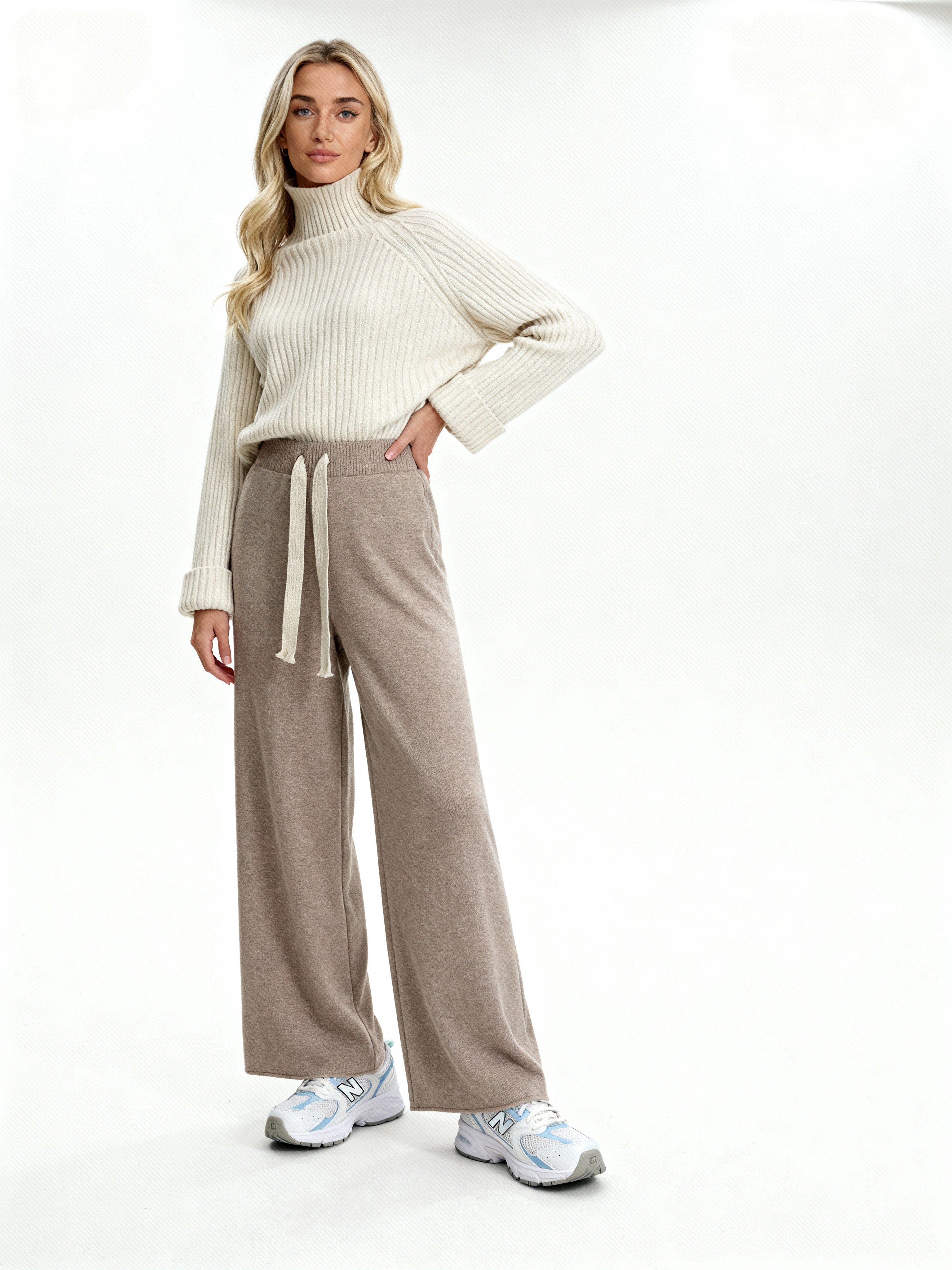 Conjunto Nube Knit | Jersey canalé oversize y pantalón fluido