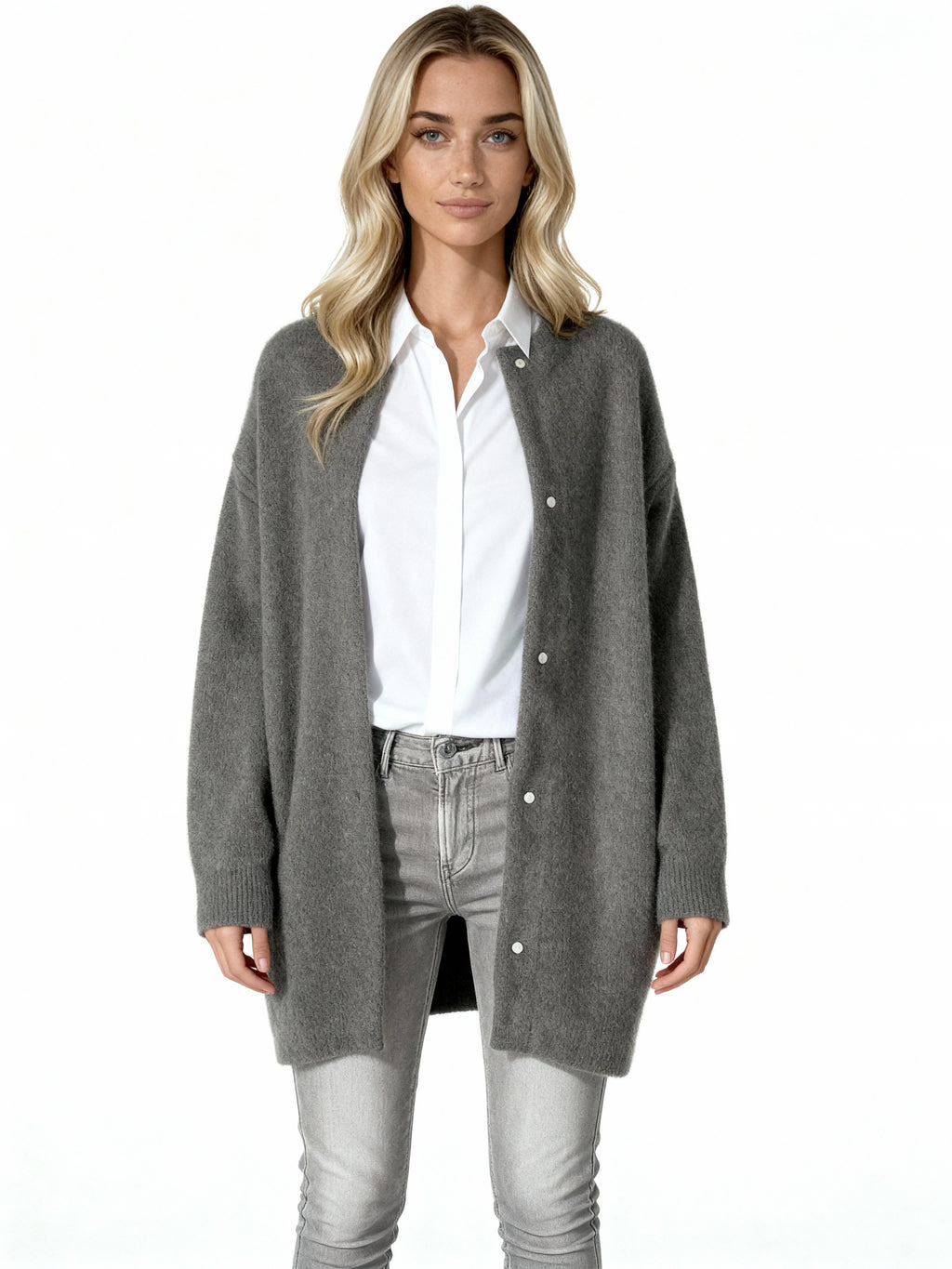 Alayna | Cárdigan de punto suave oversize con botones