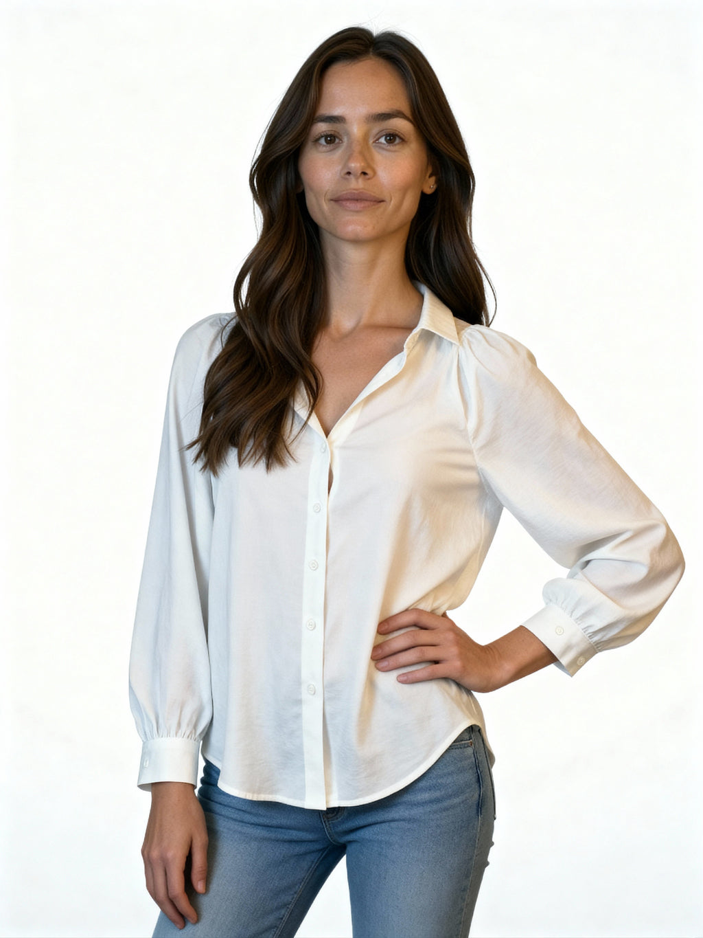 Maribel | Camisa satinada de manga larga