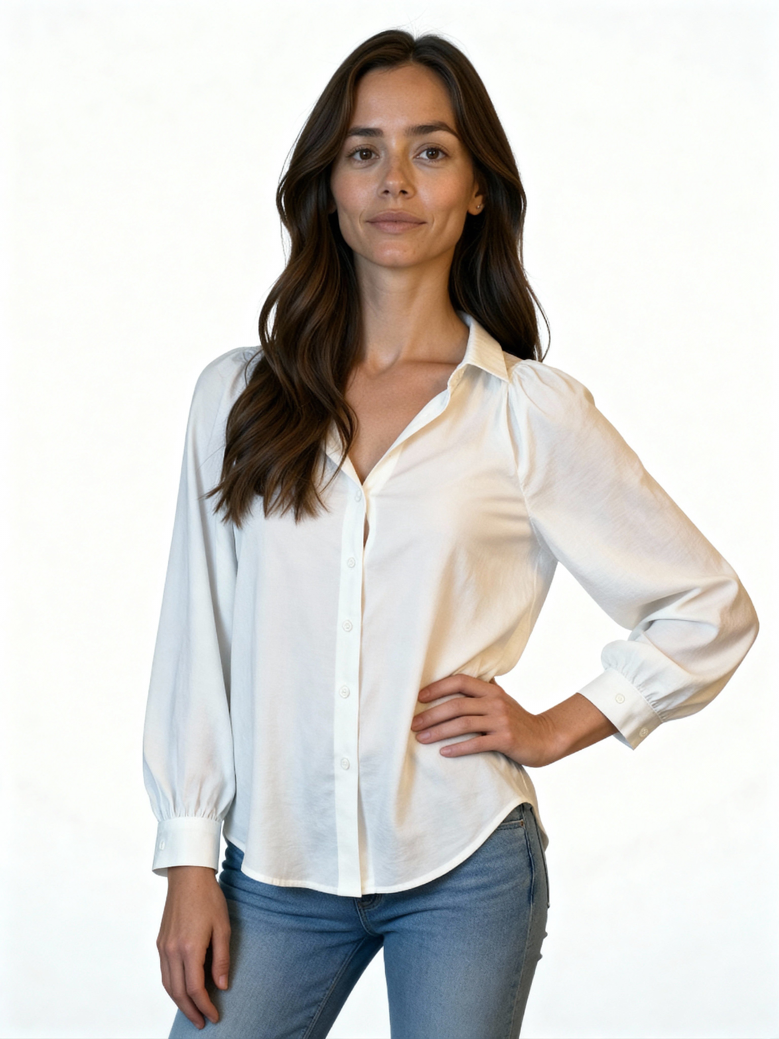 Maribel | Camisa satinada de manga larga