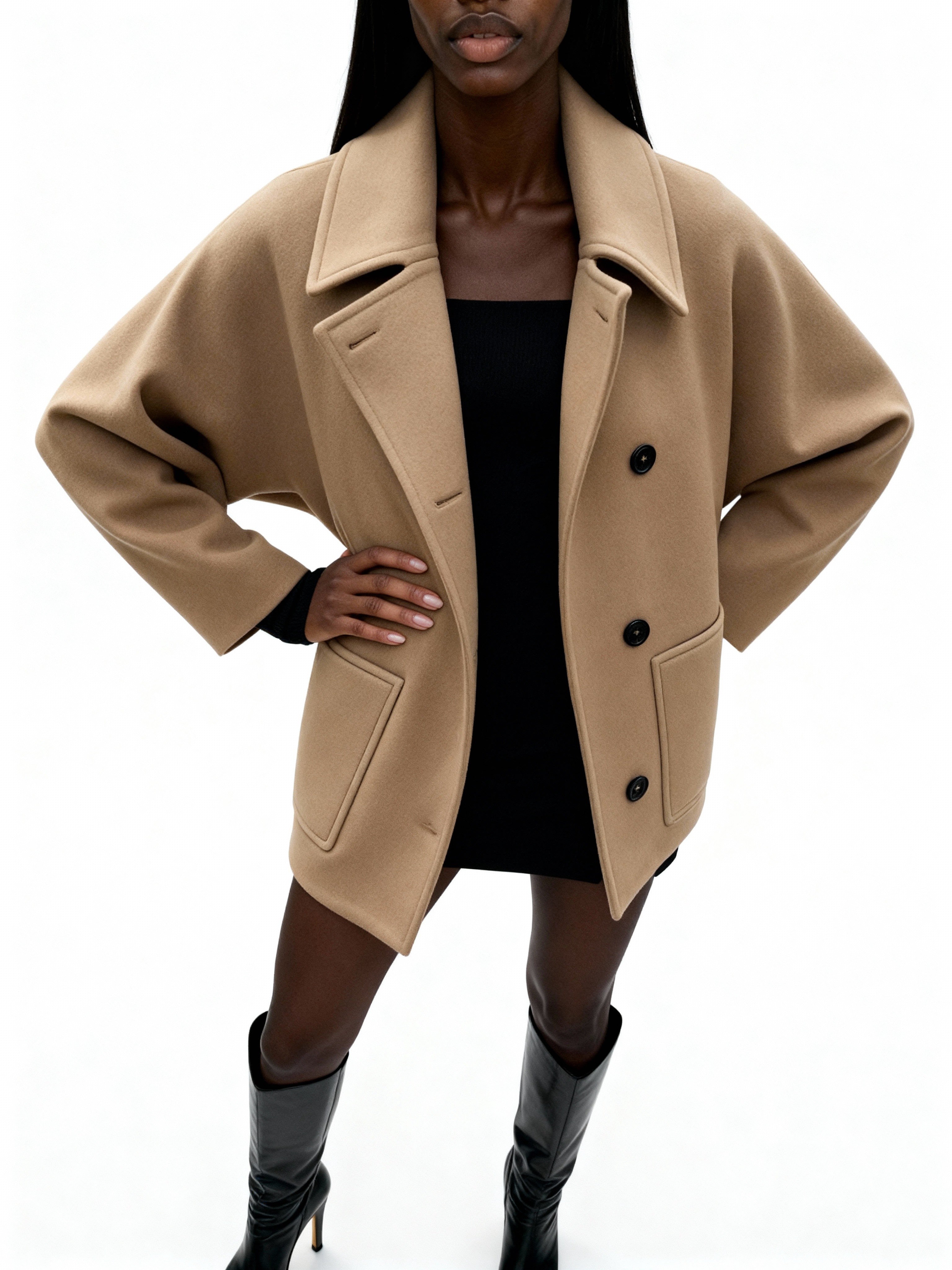 Élodie | Abrigo oversize de lana con solapa amplia