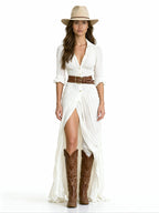 Leona | Vestido camisero largo estilo boho