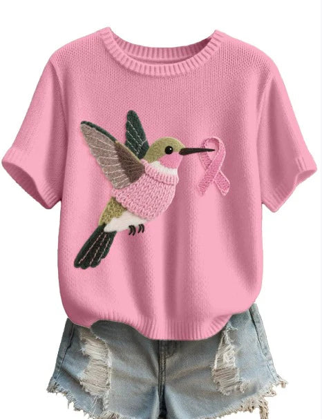 Camiseta Colibrí Rosa – Colección Huellas Rosa