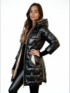 Maeva | Plumífero acolchado con capucha y acabado satinado