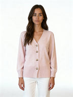 Alenya | Cárdigan de punto suave con botones dorados en forma de corazón