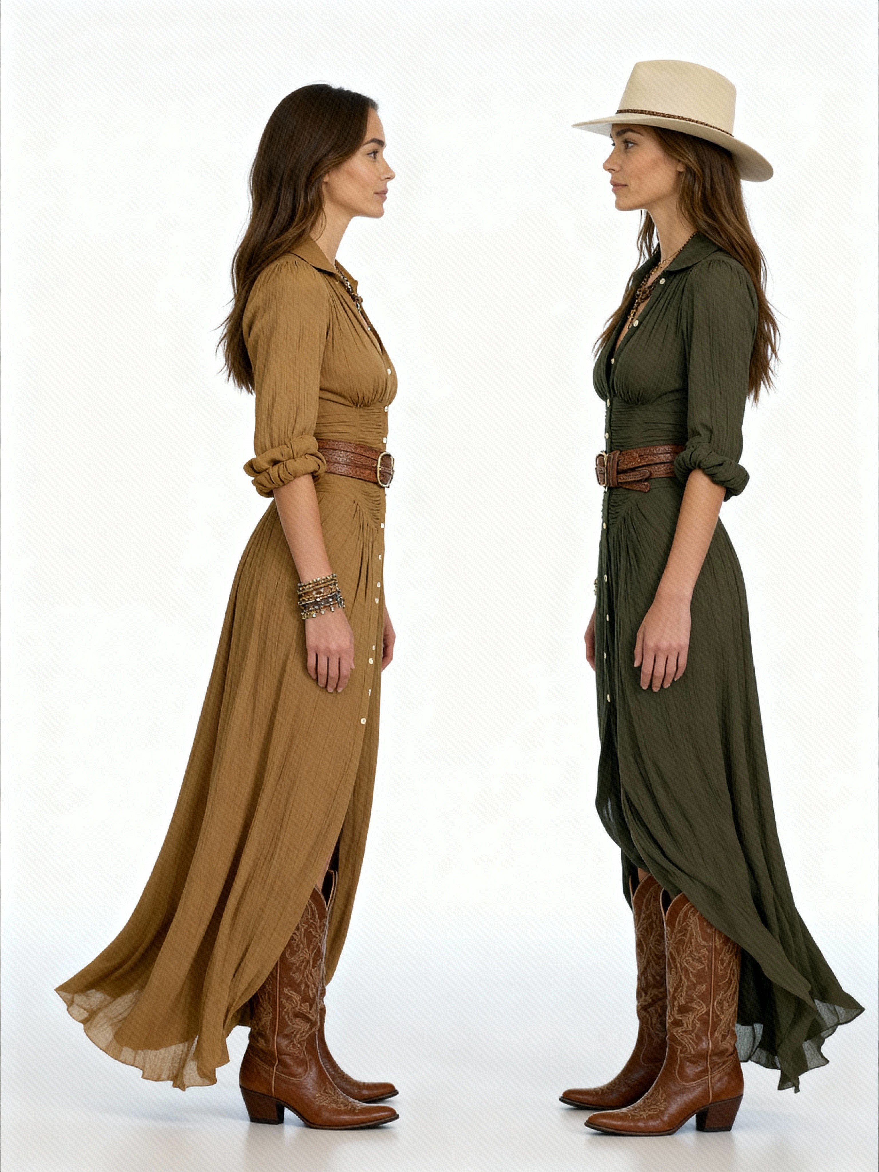 Leona | Vestido camisero largo estilo boho