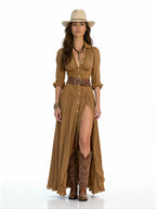 Leona | Vestido camisero largo estilo boho