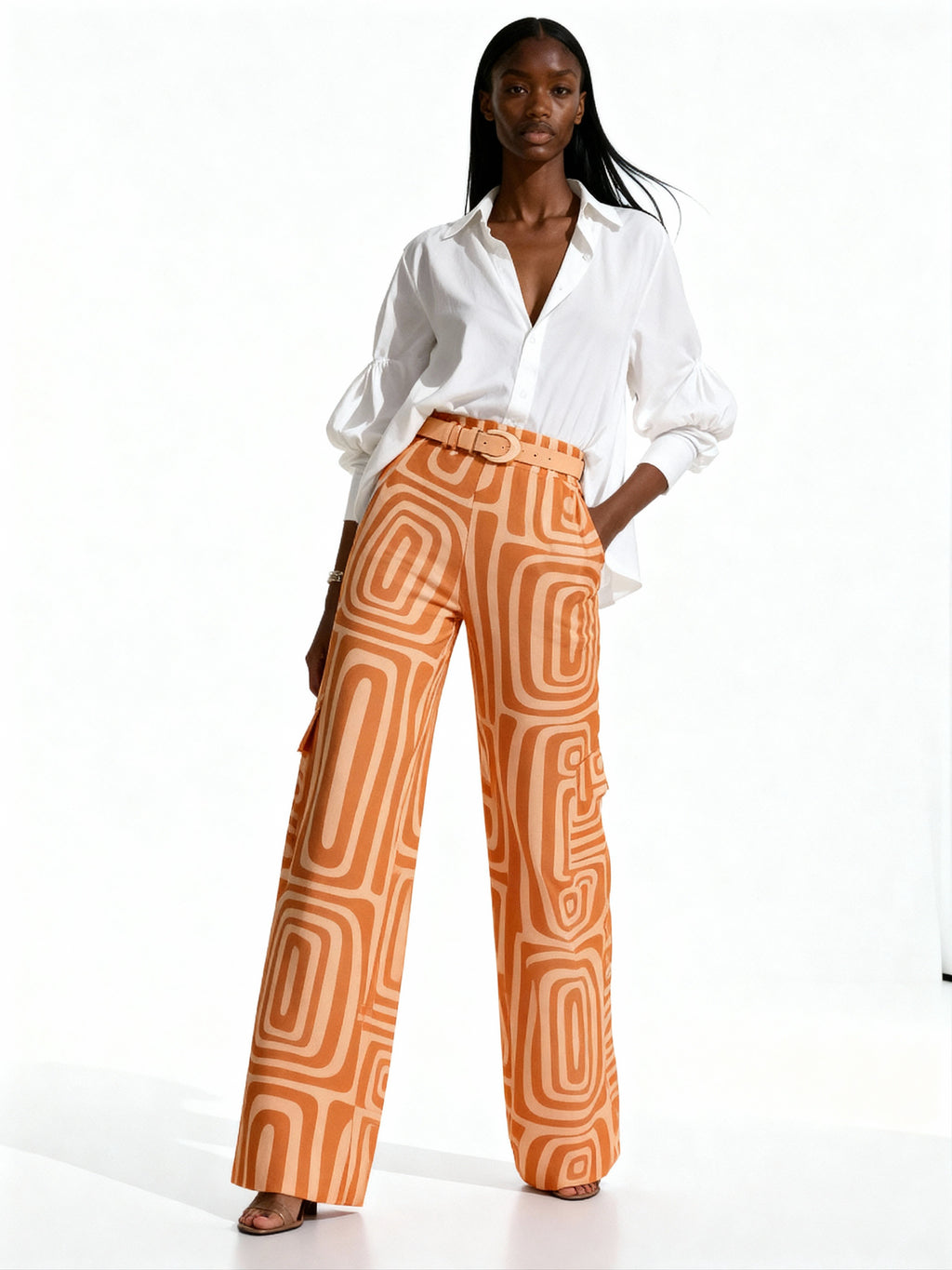 Conjunto Siena Geo | Blusa fluida y pantalón estampado geométrico