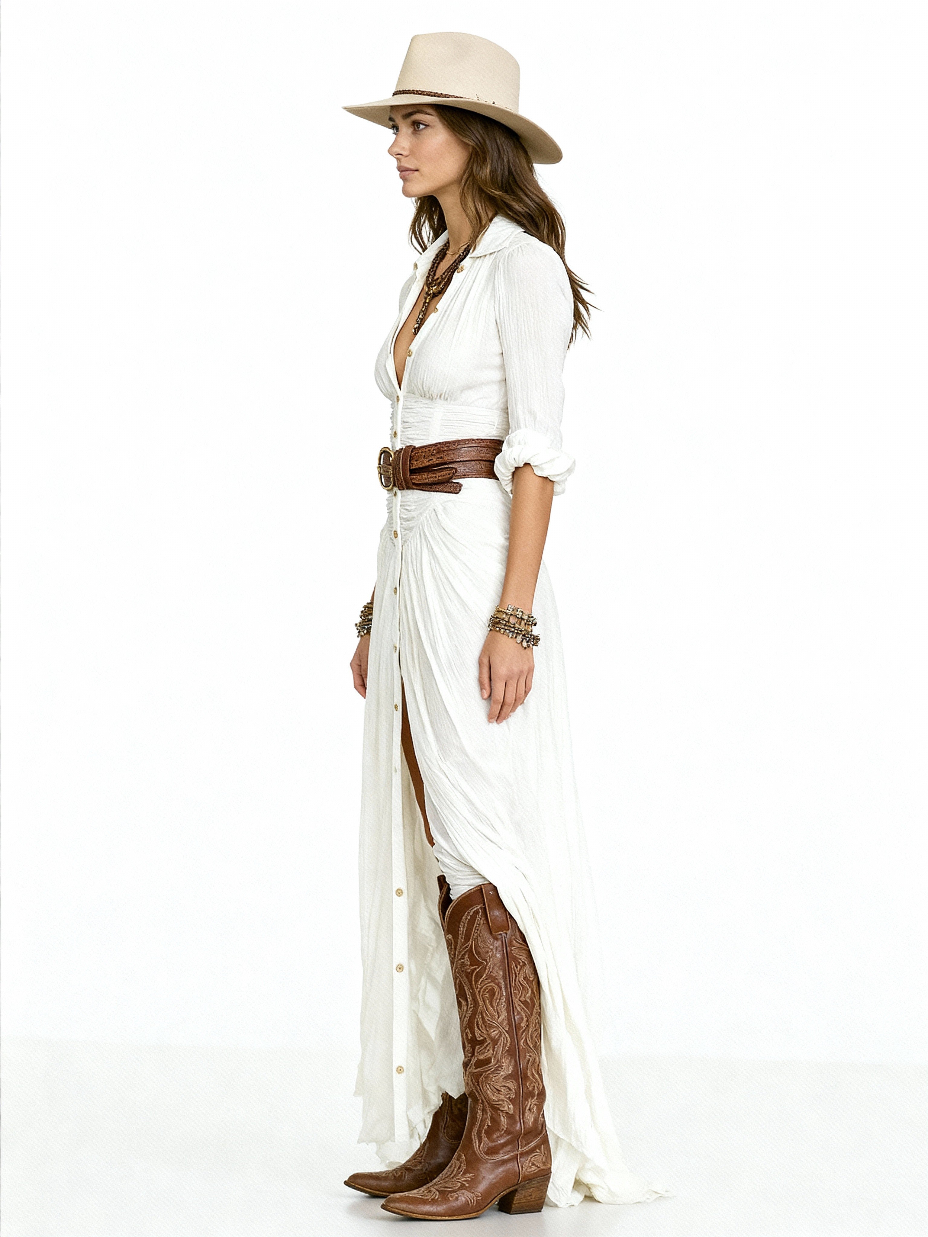 Leona | Vestido camisero largo estilo boho