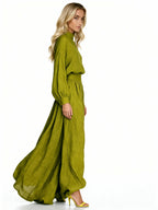 Karyna | Conjunto fluido de lino con blusa amplia y pantalón tipo falda