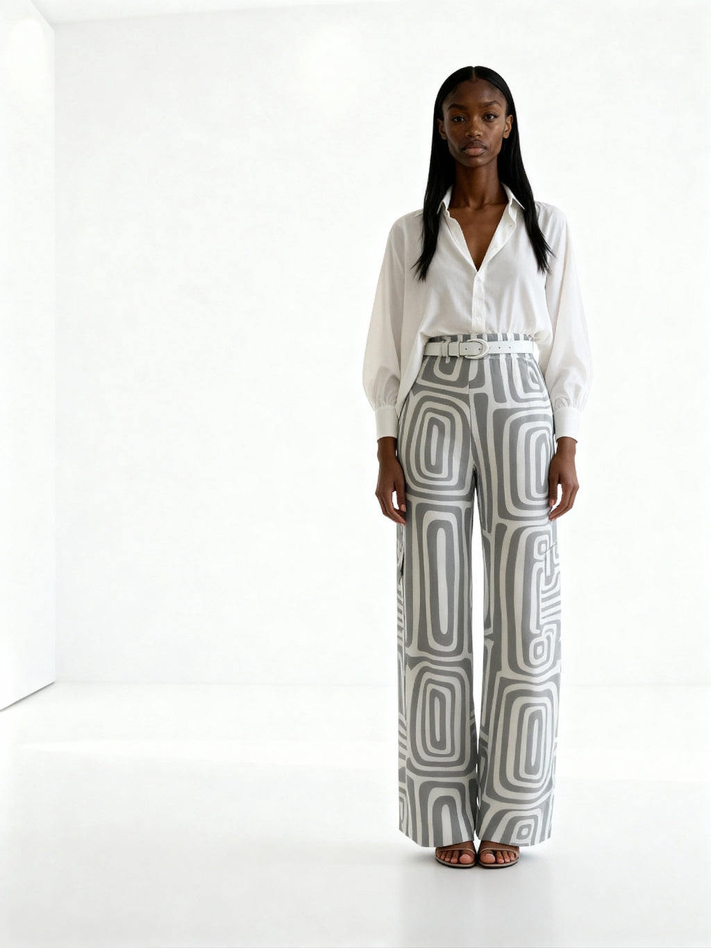 Conjunto Siena Geo | Blusa fluida y pantalón estampado geométrico