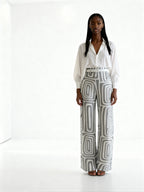 Conjunto Siena Geo | Blusa fluida y pantalón estampado geométrico