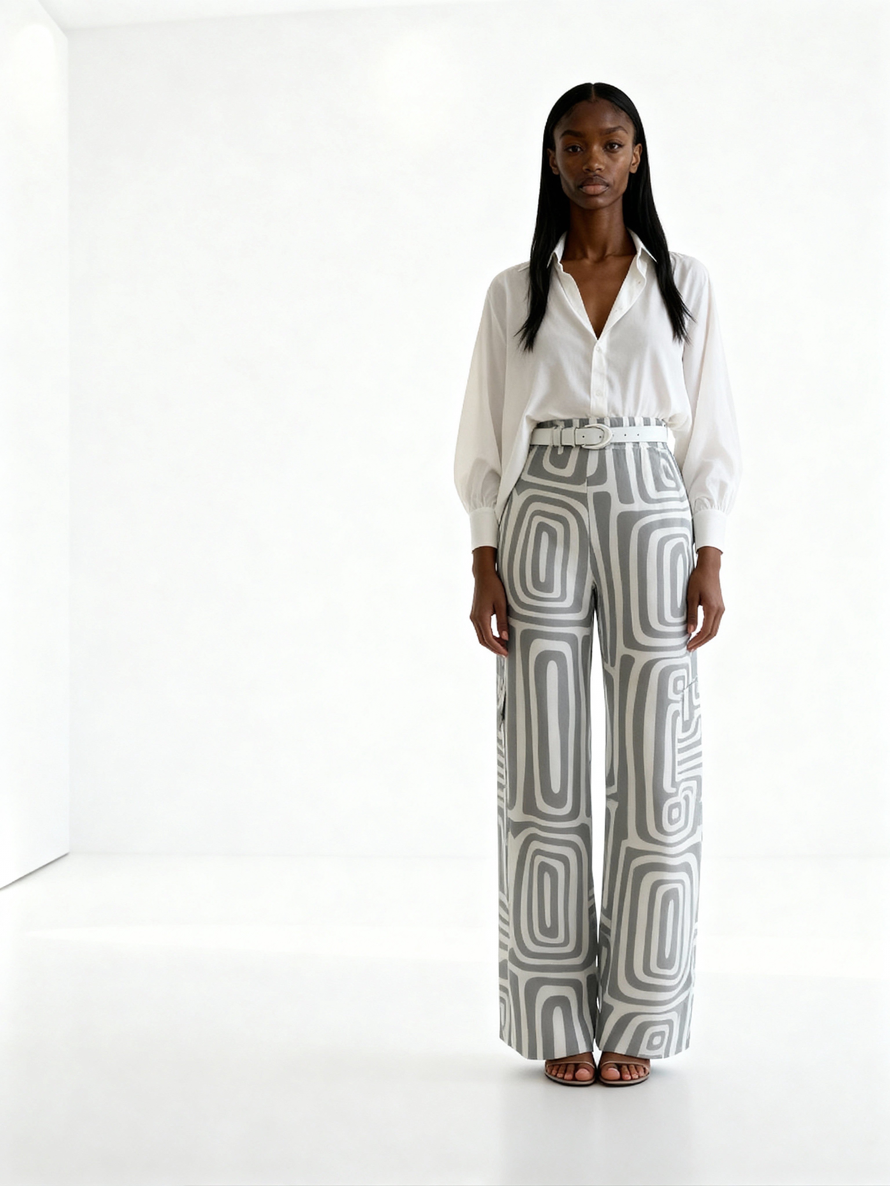 Conjunto Siena Geo | Blusa fluida y pantalón estampado geométrico