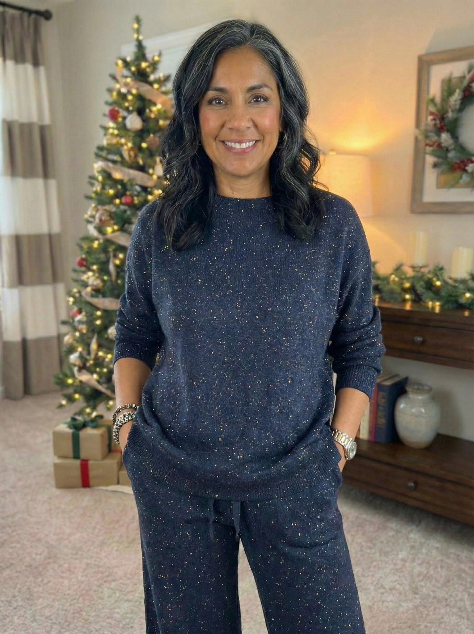 CONJUNTO SHERRY | SET COZY DE PUNTO CON EFECTO BRILLANTE