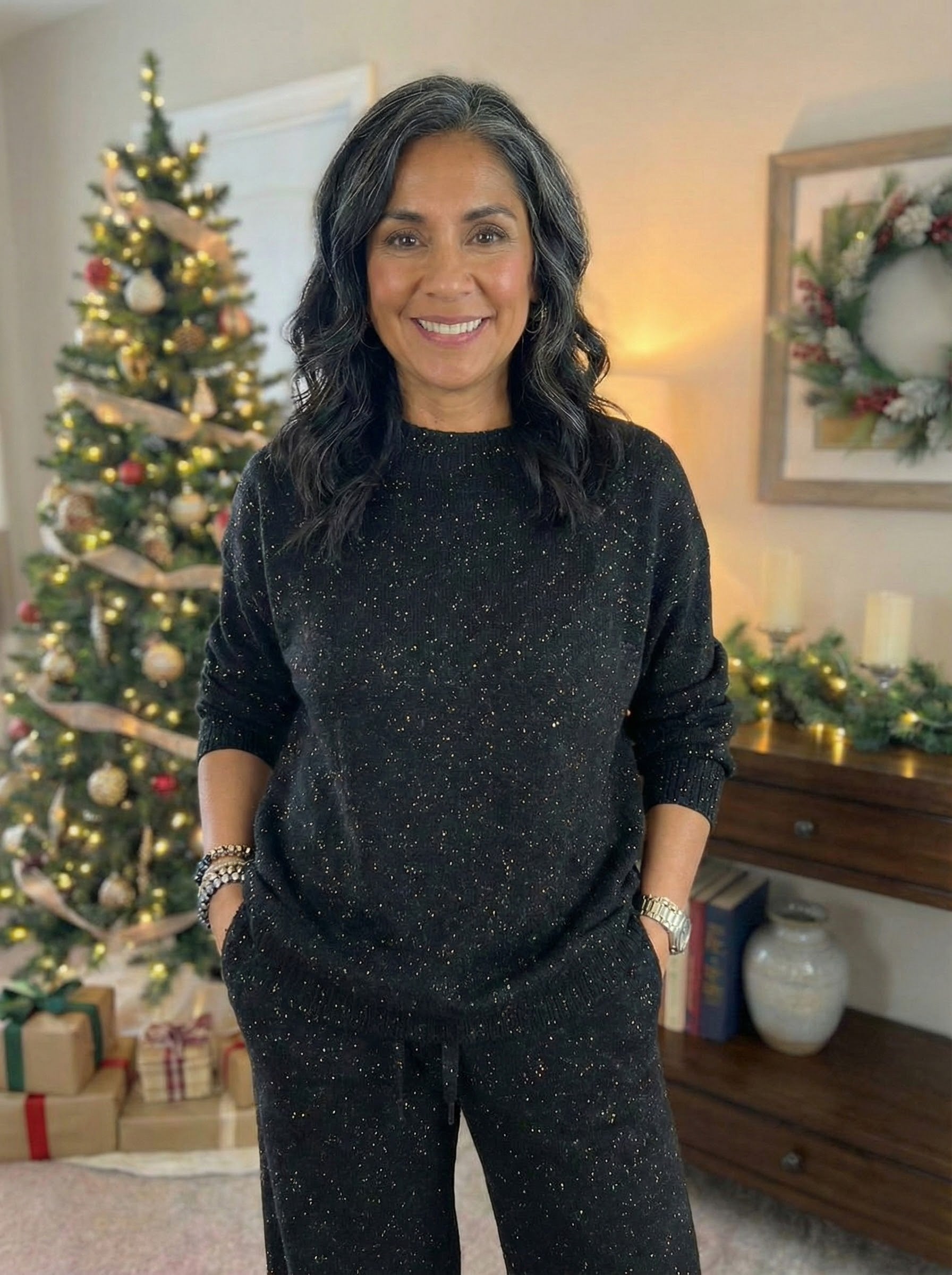 CONJUNTO SHERRY | SET COZY DE PUNTO CON EFECTO BRILLANTE