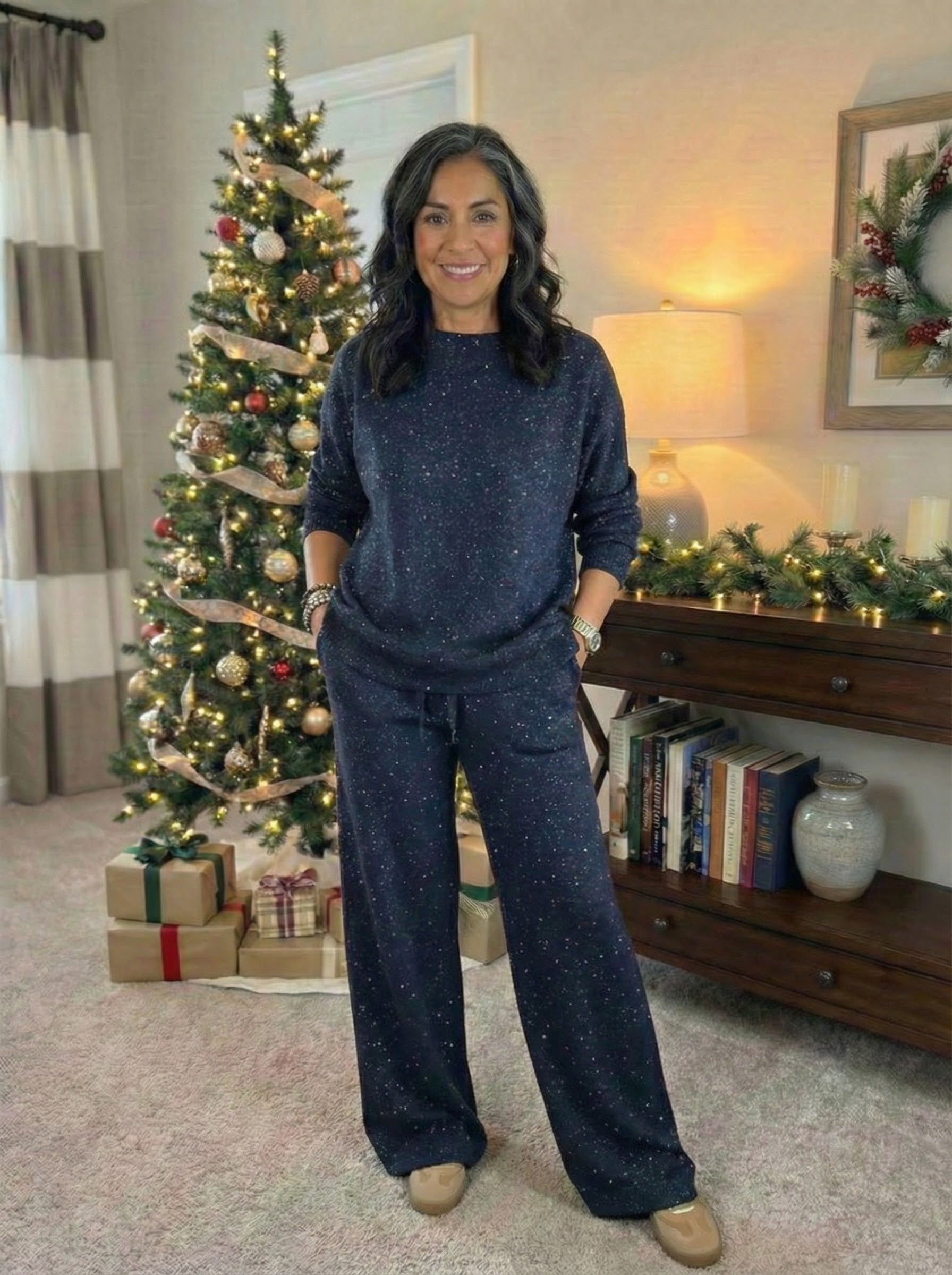 CONJUNTO SHERRY | SET COZY DE PUNTO CON EFECTO BRILLANTE