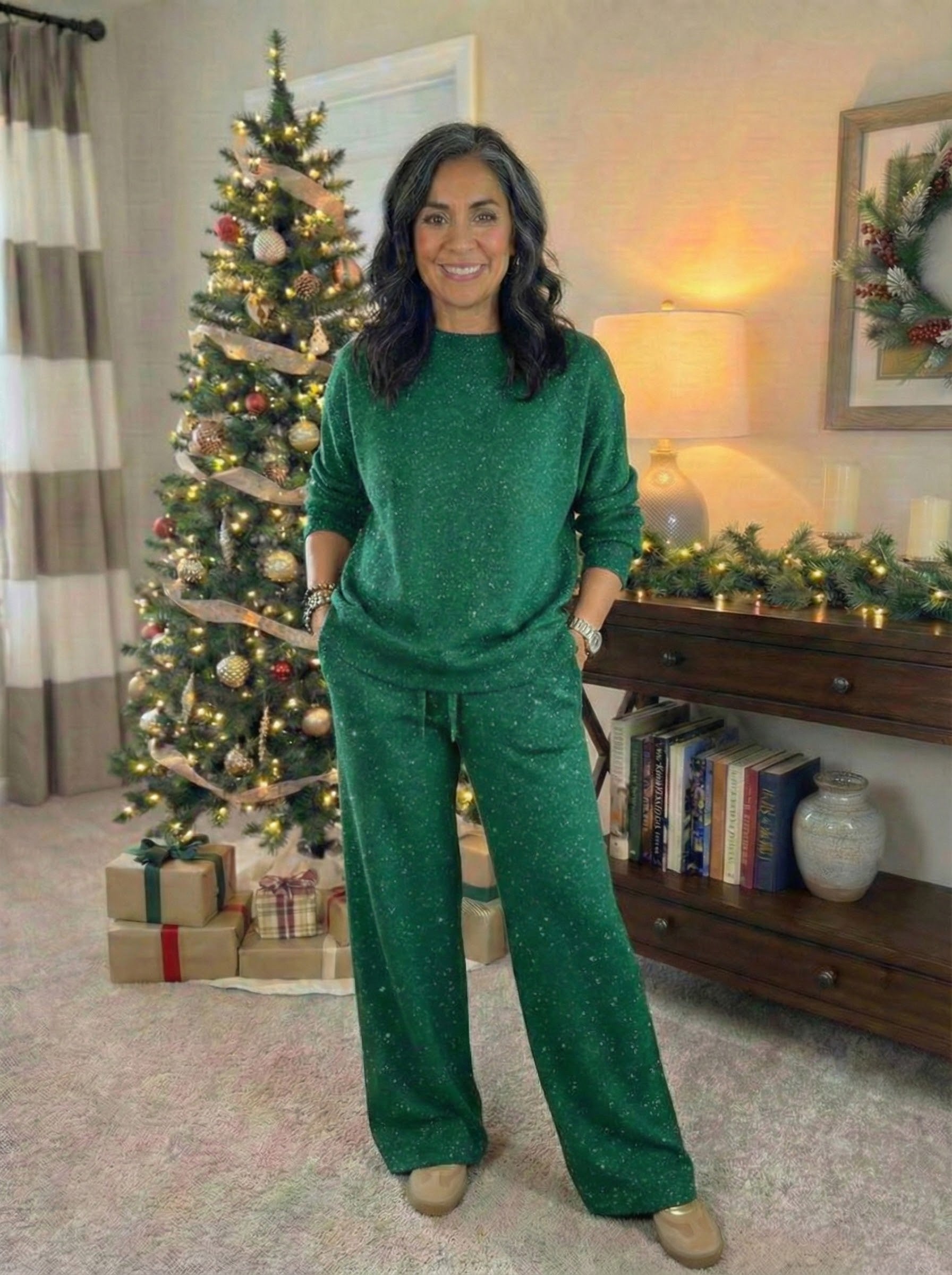 CONJUNTO SHERRY | SET COZY DE PUNTO CON EFECTO BRILLANTE