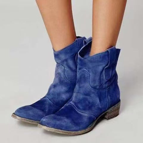 Botas Aura West | Botines cowboy de ante con tacón bajo