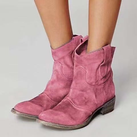 Botas Aura West | Botines cowboy de ante con tacón bajo