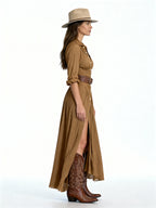 Leona | Vestido camisero largo estilo boho