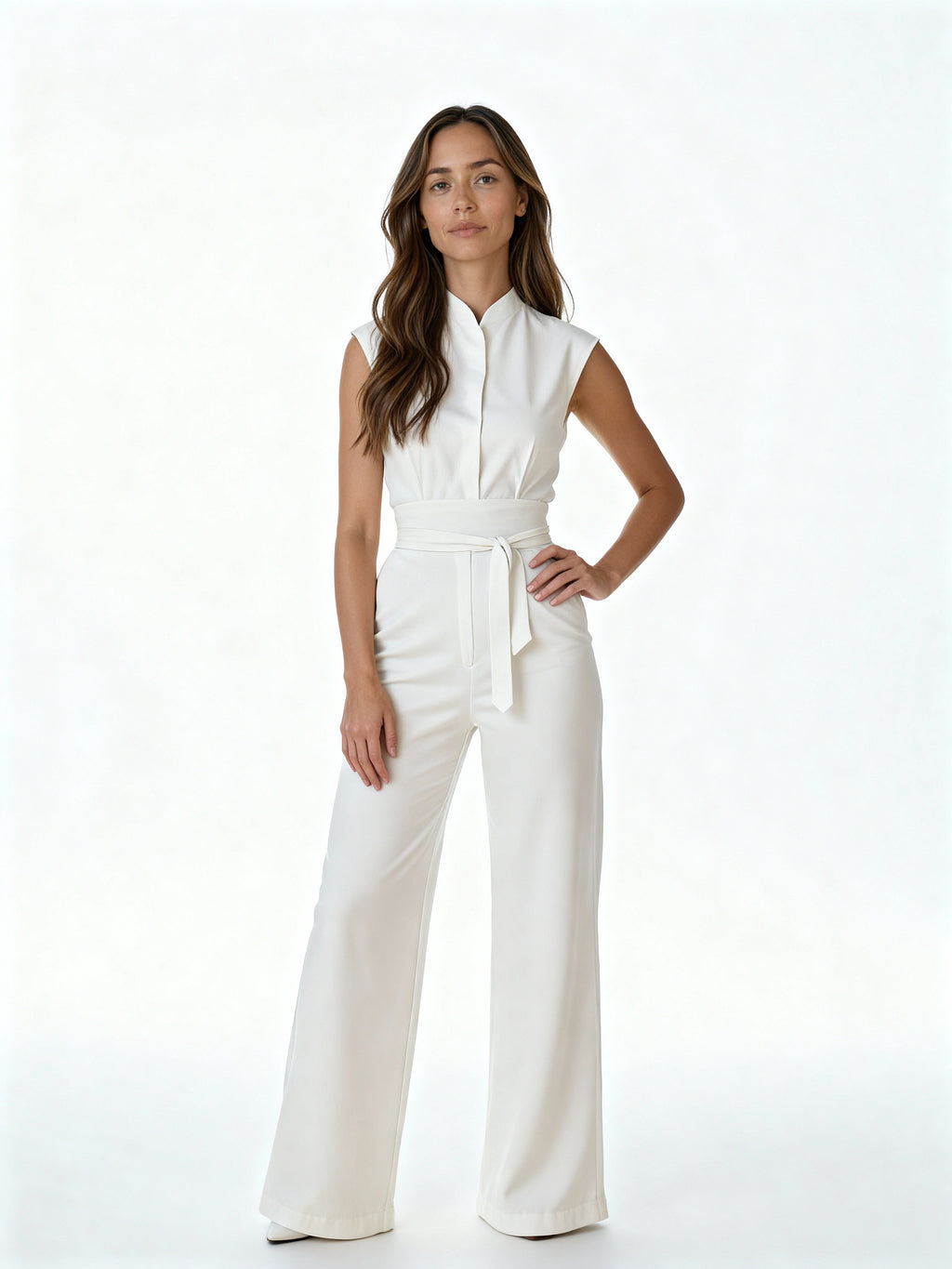 Claudine | Mono largo sin mangas con cinturón