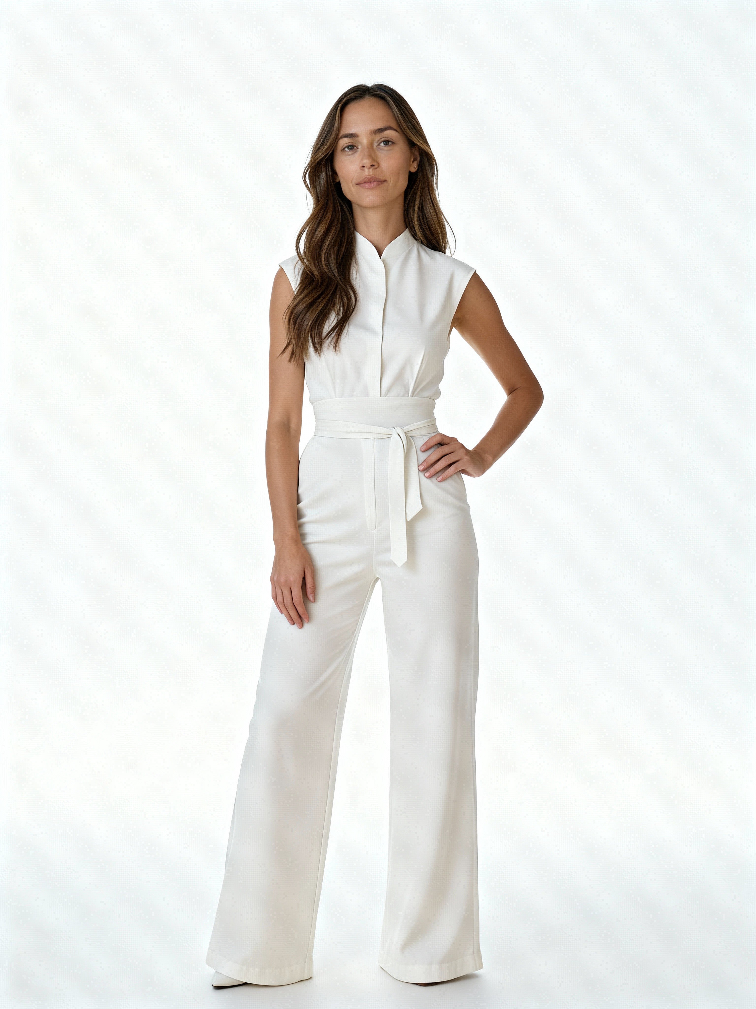 Claudine | Mono largo sin mangas con cinturón