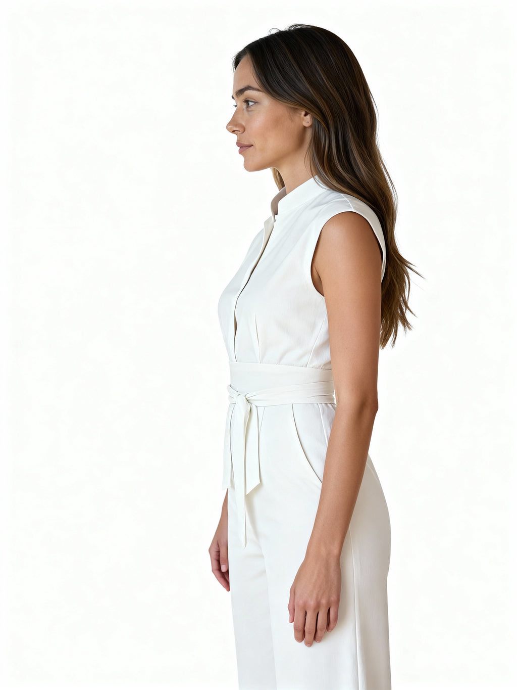 Claudine | Mono largo sin mangas con cinturón