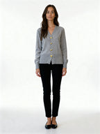 Alenya | Cárdigan de punto suave con botones dorados en forma de corazón