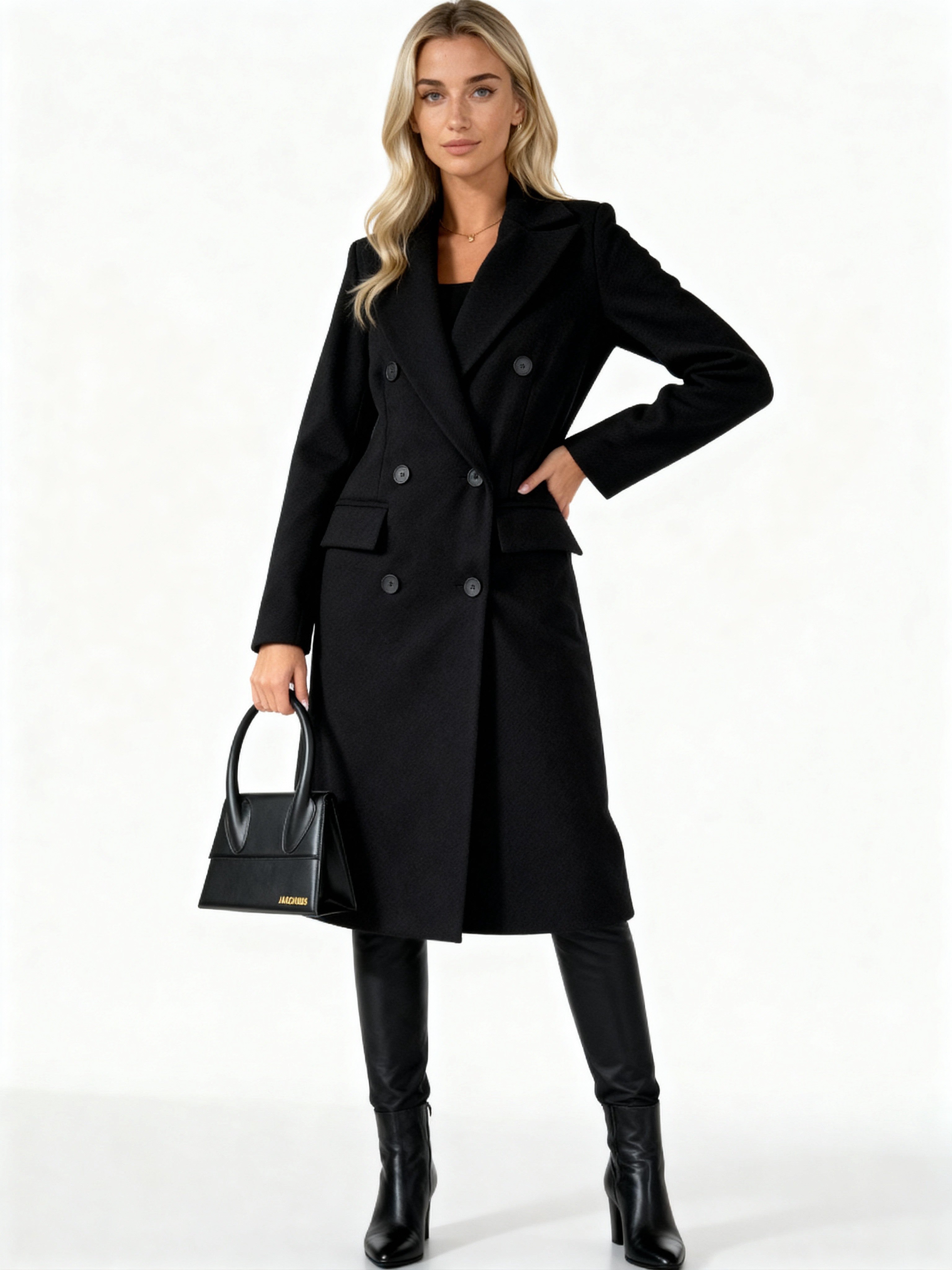 Élise | Abrigo largo cruzado con solapas y botones