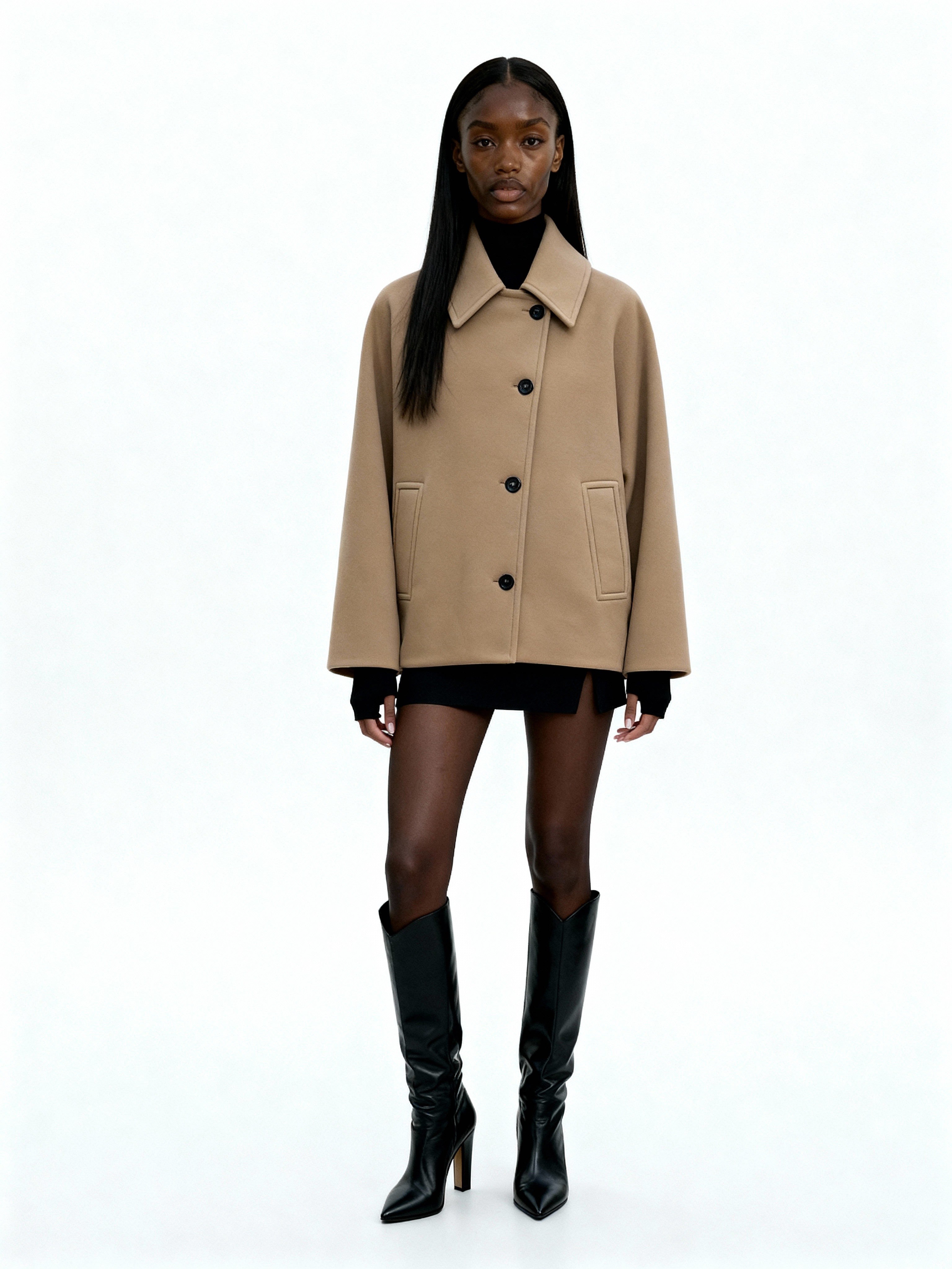 Élodie | Abrigo oversize de lana con solapa amplia