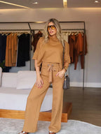 AURORA | CONJUNTO PREMIUM DE CUELLO ALTO Y PANTALÓN FLUIDO