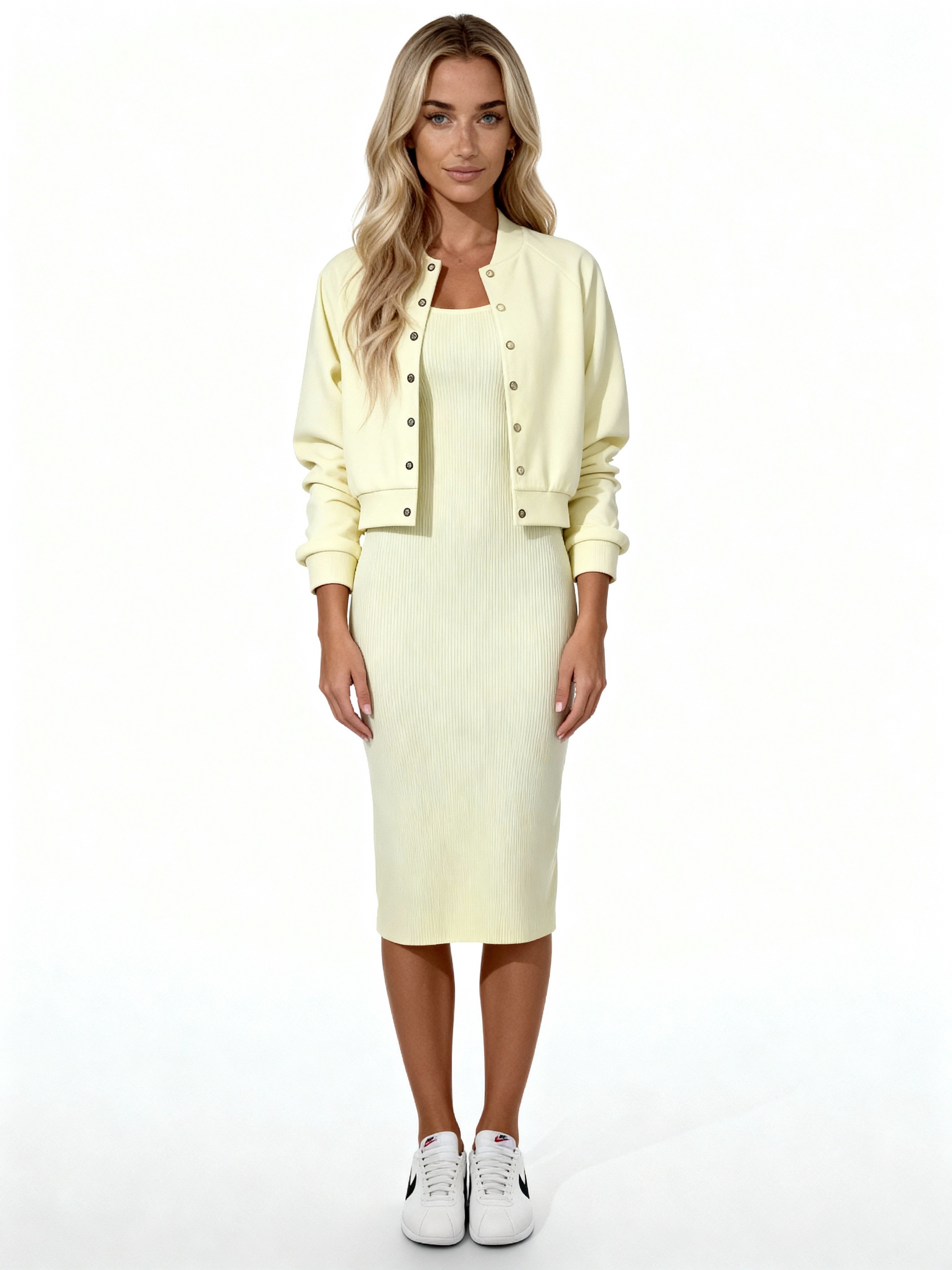 Chloé | Conjunto de punto midi con chaqueta y vestido