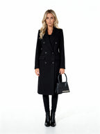 Élise | Abrigo largo cruzado con solapas y botones