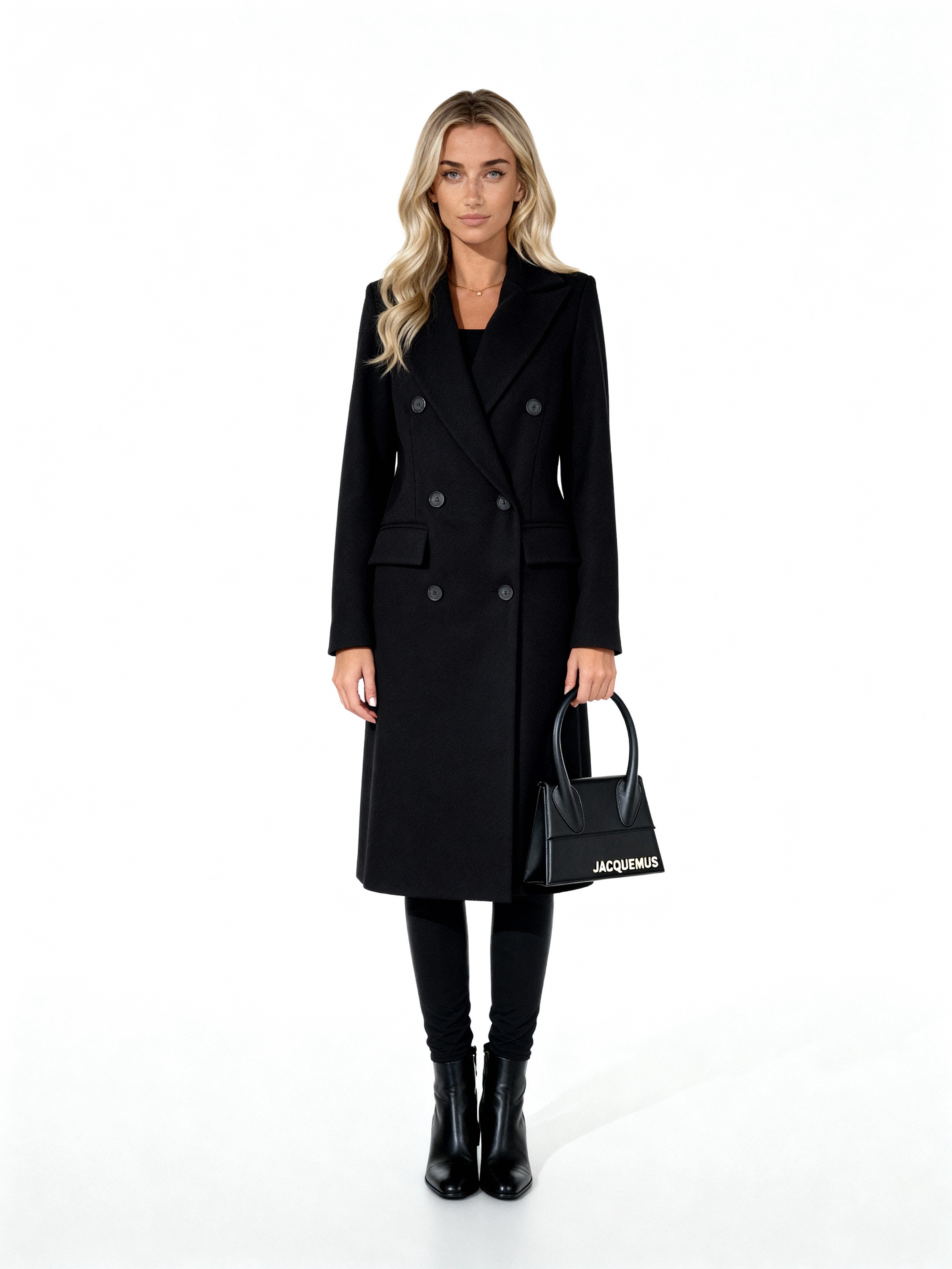 Élise | Abrigo largo cruzado con solapas y botones